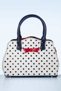 Banned Retro - Mohn Polka Handtasche in Weiß