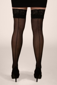 Scarlet - Klassieke hold-ups met kanten kanten top in zwart 3
