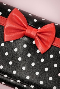 Banned Retro - Carla Bow Polka Purse en Noir et Rouge 2