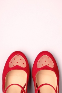 Banned Retro - Elegante Punkte Pumps in Rot 2