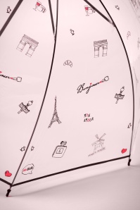 So Rainy - Bonjour Paris transparante koepelparaplu in zwart 2