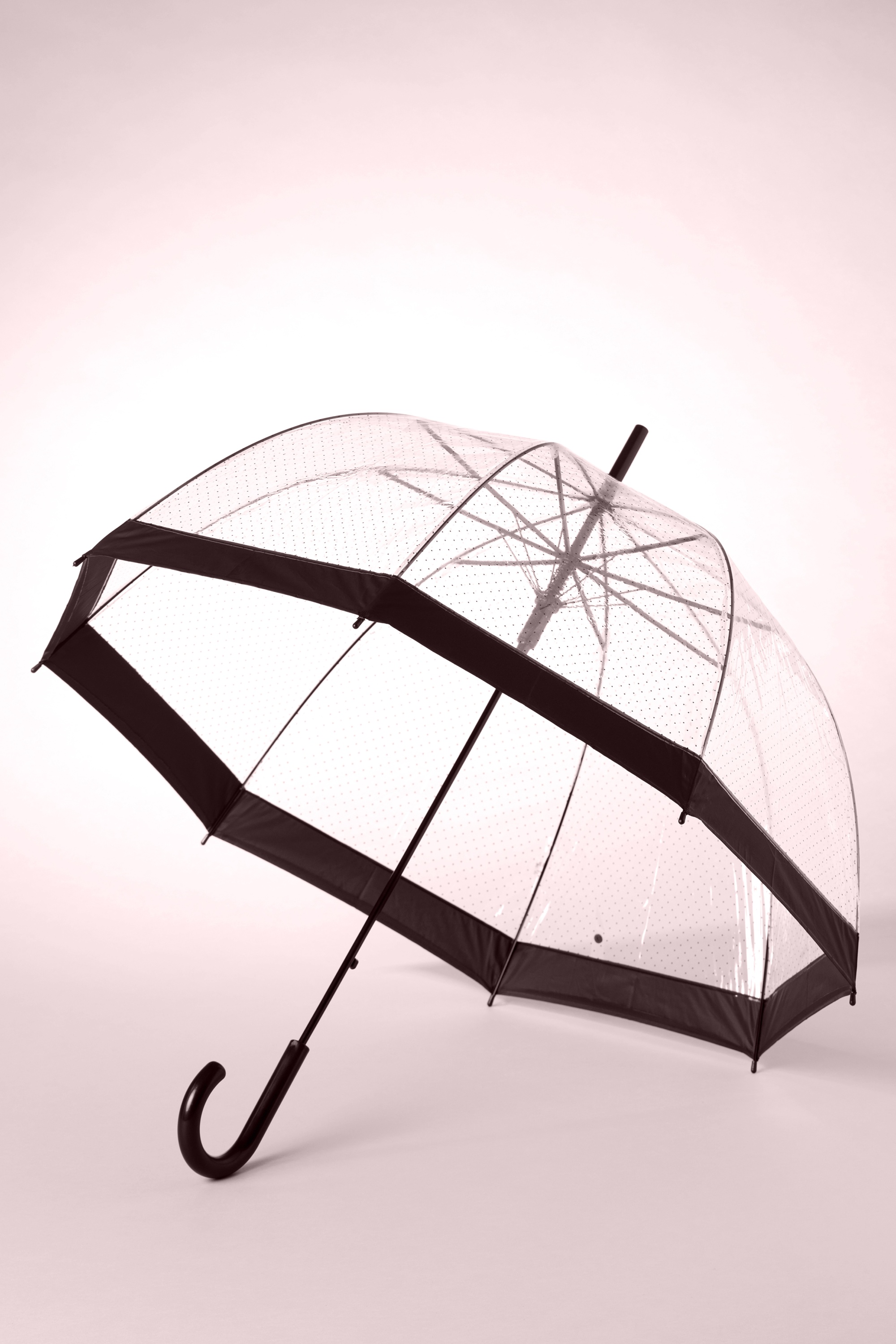So Rainy - Lady Dot Transparent Dome Umbrella Années 1960 en Noir 3