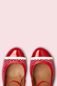 Nemonic - Escarpins babies Charol en cuir rouge 3