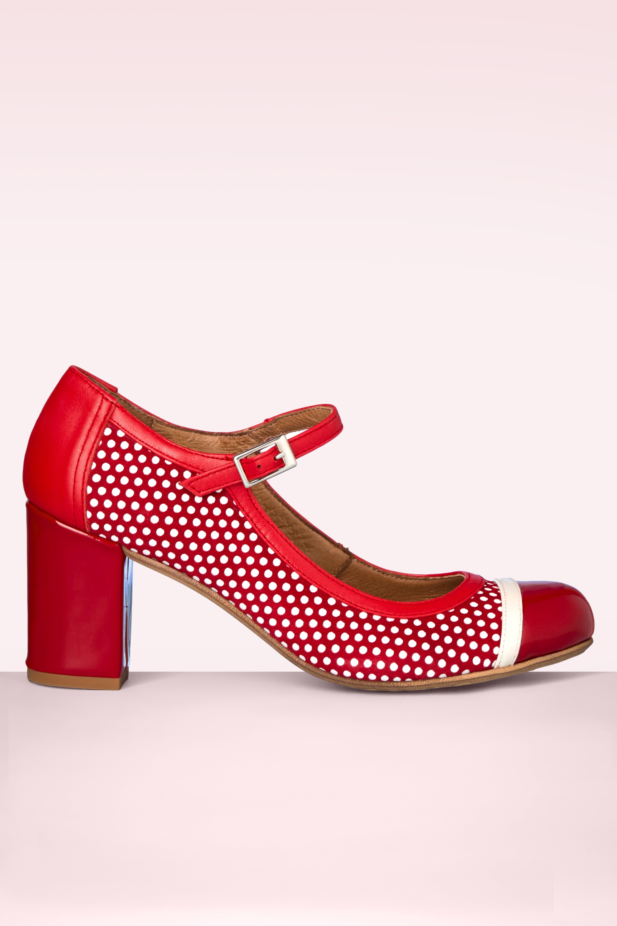 Nemonic - Escarpins babies Charol en cuir rouge