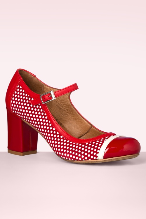 Nemonic - Escarpins babies Charol en cuir rouge 4