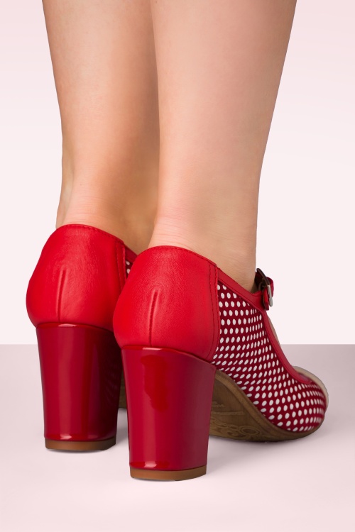 Nemonic - Escarpins babies Charol en cuir rouge 5