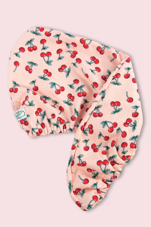 The Vintage Cosmetic Company - Cherry Print Hair Turban in Pink
