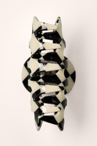 Banned Retro - Check Me Out Hair Claw in zwart en ivoor 3