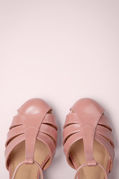 Banned Retro - Dance Me To The Stars Pumps in parelmoer roze 2