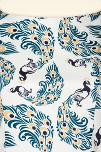 Topvintage Boutique Collection - Adriana Peacock Swing Kleid in Weiß. 6