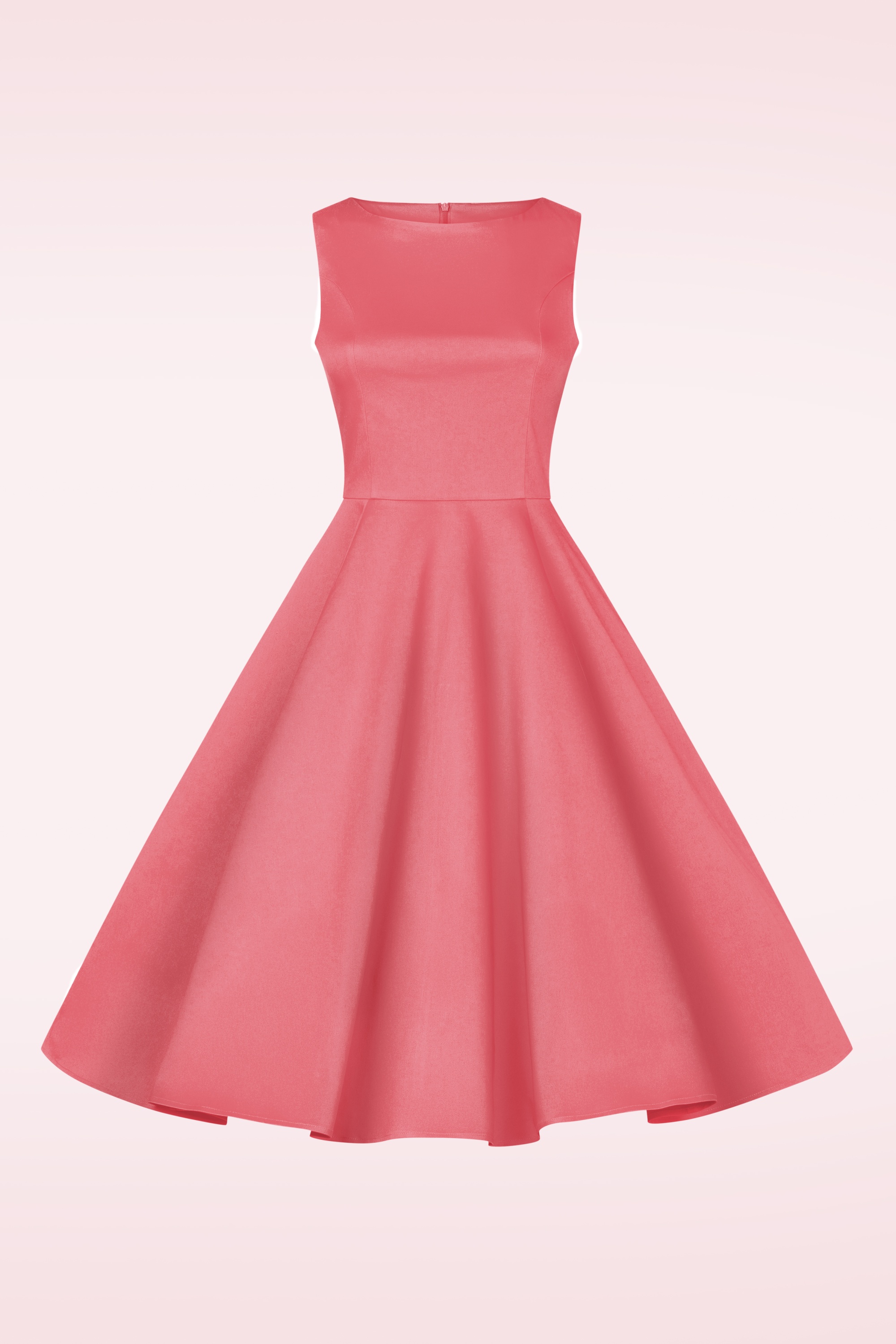 Topvintage Boutique Collection - Adriana swing jurk in zonsondergang koraalroze 3