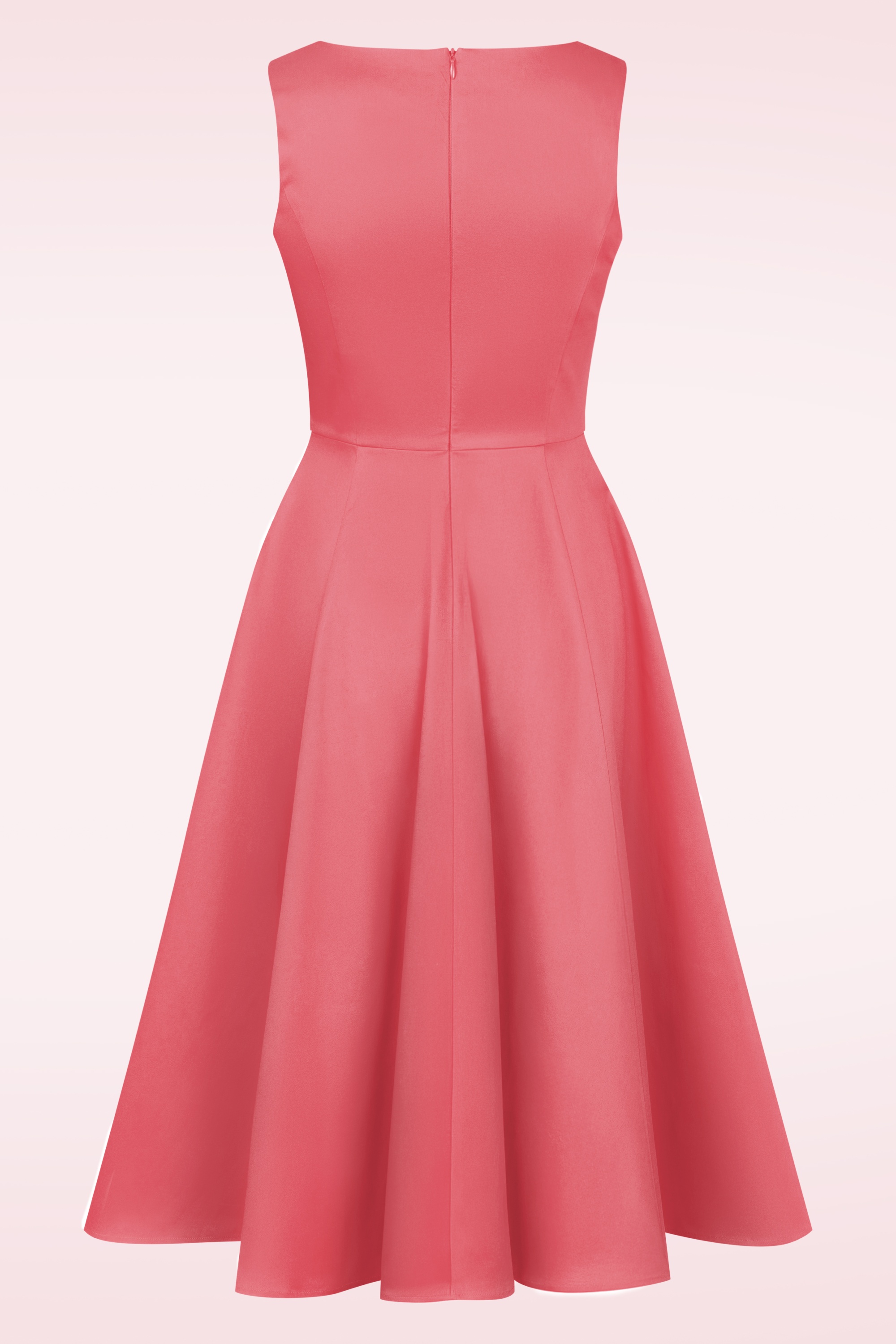 Topvintage Boutique Collection - Adriana swing jurk in zonsondergang koraalroze 7