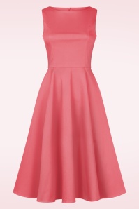 Topvintage Boutique Collection - Adriana swing jurk in zonsondergang koraalroze 5
