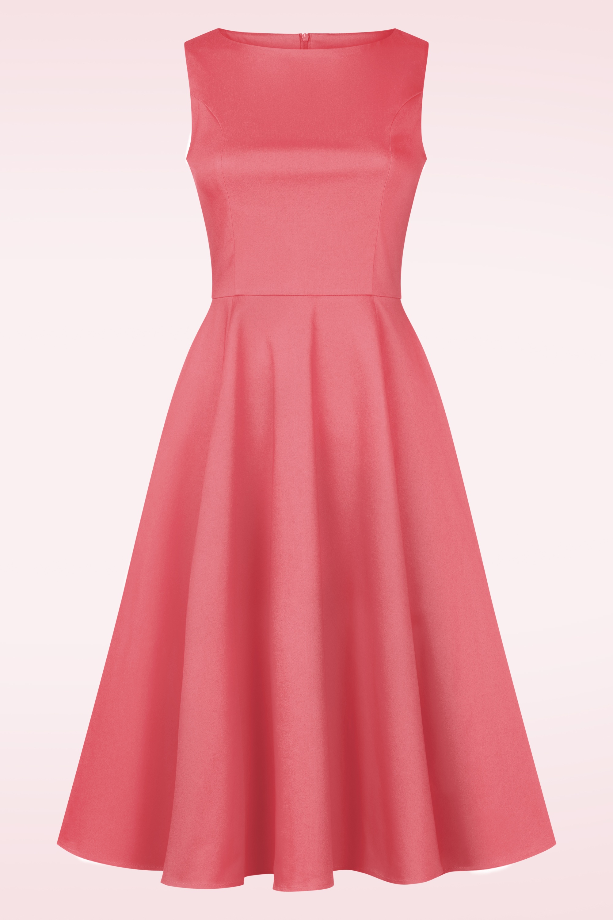 Topvintage Boutique Collection - Adriana swing jurk in zonsondergang koraalroze 5