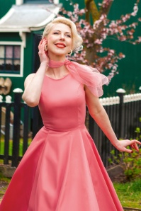 Topvintage Boutique Collection - Adriana swing jurk in zonsondergang koraalroze 4