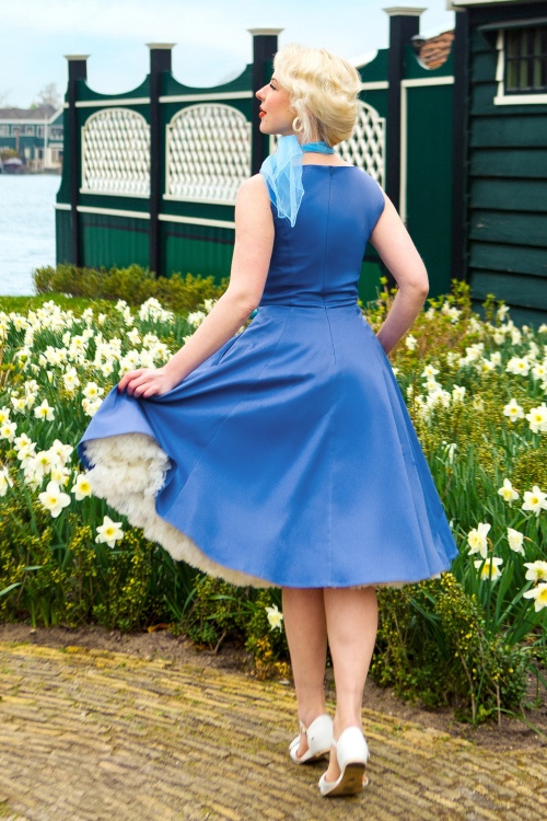 Topvintage Boutique Collection - Adriana Swing Kleid in Olympisch Blau. 2