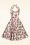 Topvintage Boutique Collection - Bettie Tropical Flower Swing Kleid in Weiß und Multi 3