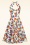 Topvintage Boutique Collection - Bettie Tropical Flower Swing Kleid in Weiß und Multi 7