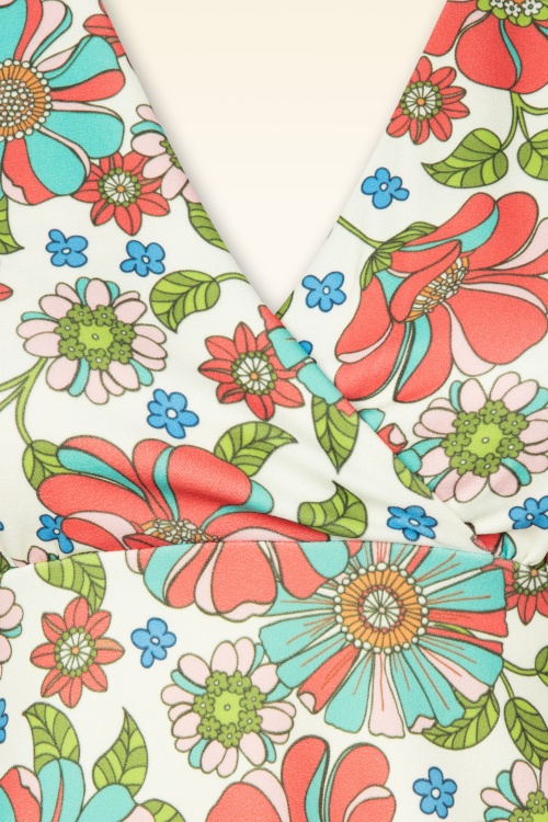 Vintage Chic for Topvintage - Marion Floral jurk in crème en multi 2
