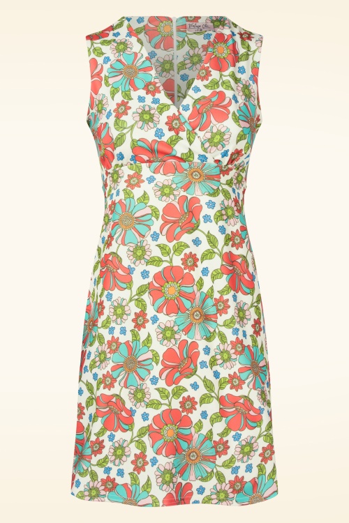 Vintage Chic for Topvintage - Marion Floral jurk in crème en multi