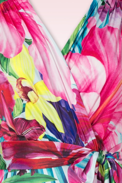 Vintage Chic for Topvintage - Tammy Tropical Flower maxi jurk in multi 2