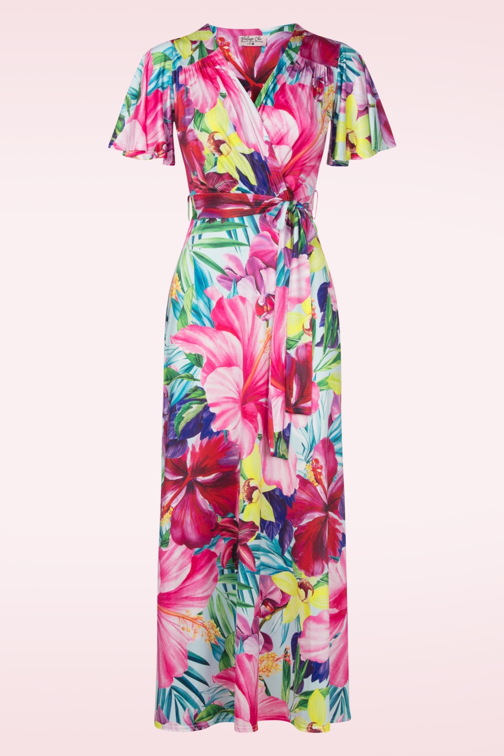 Robe Femme - Fleurs éclatées avoir l'air mince Impression - rouge