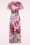 Vintage Chic for Topvintage - Tammy abstracte maxi jurk in zwart en wit