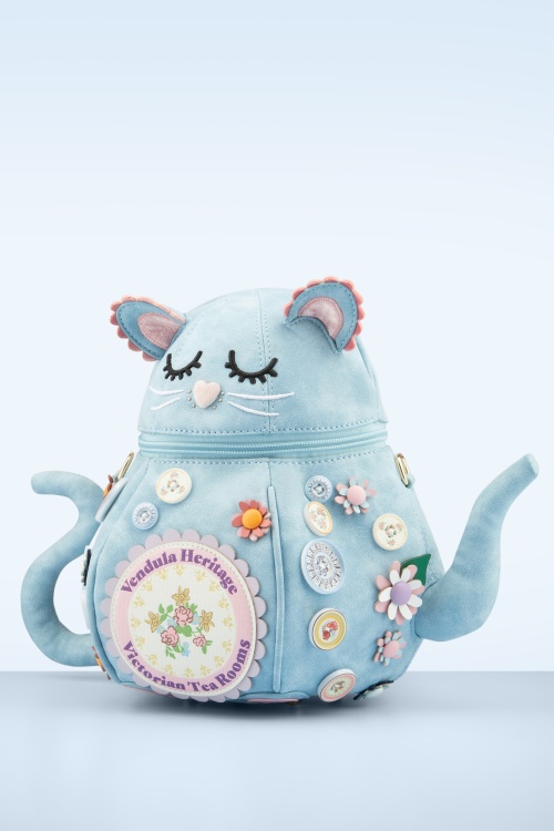 Vendula - Vendula Heritage Victorian Tea Rooms Kitty Teapot tas in luchtblauw 2