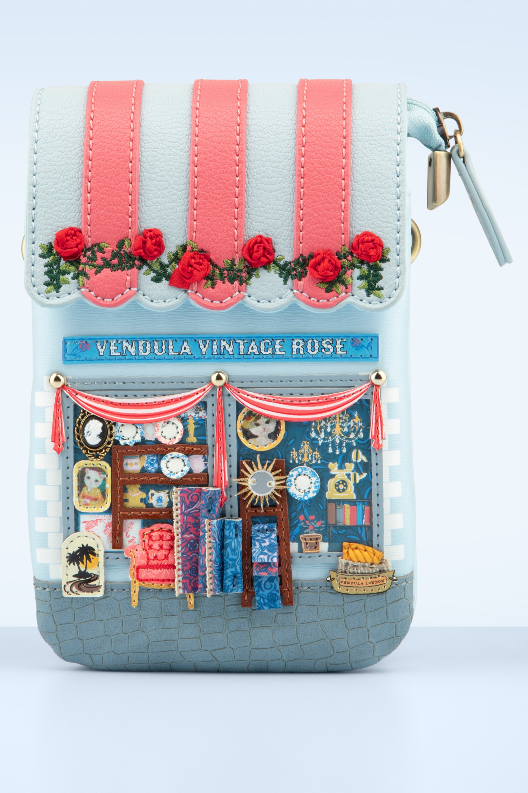 Vendula - Vendula Vintage Rose Phone Pouch in Blue