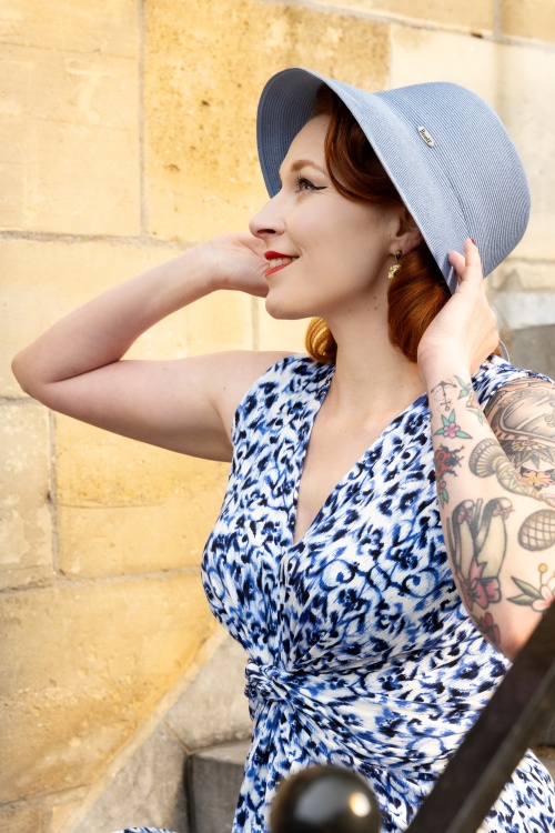 Bronté - Zoey Straw Cloche Hut in Soft Lavendel