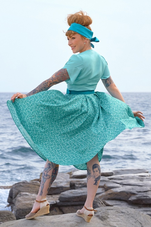Miss Candyfloss - Susene Aquan Swing Dress in Aqua 4