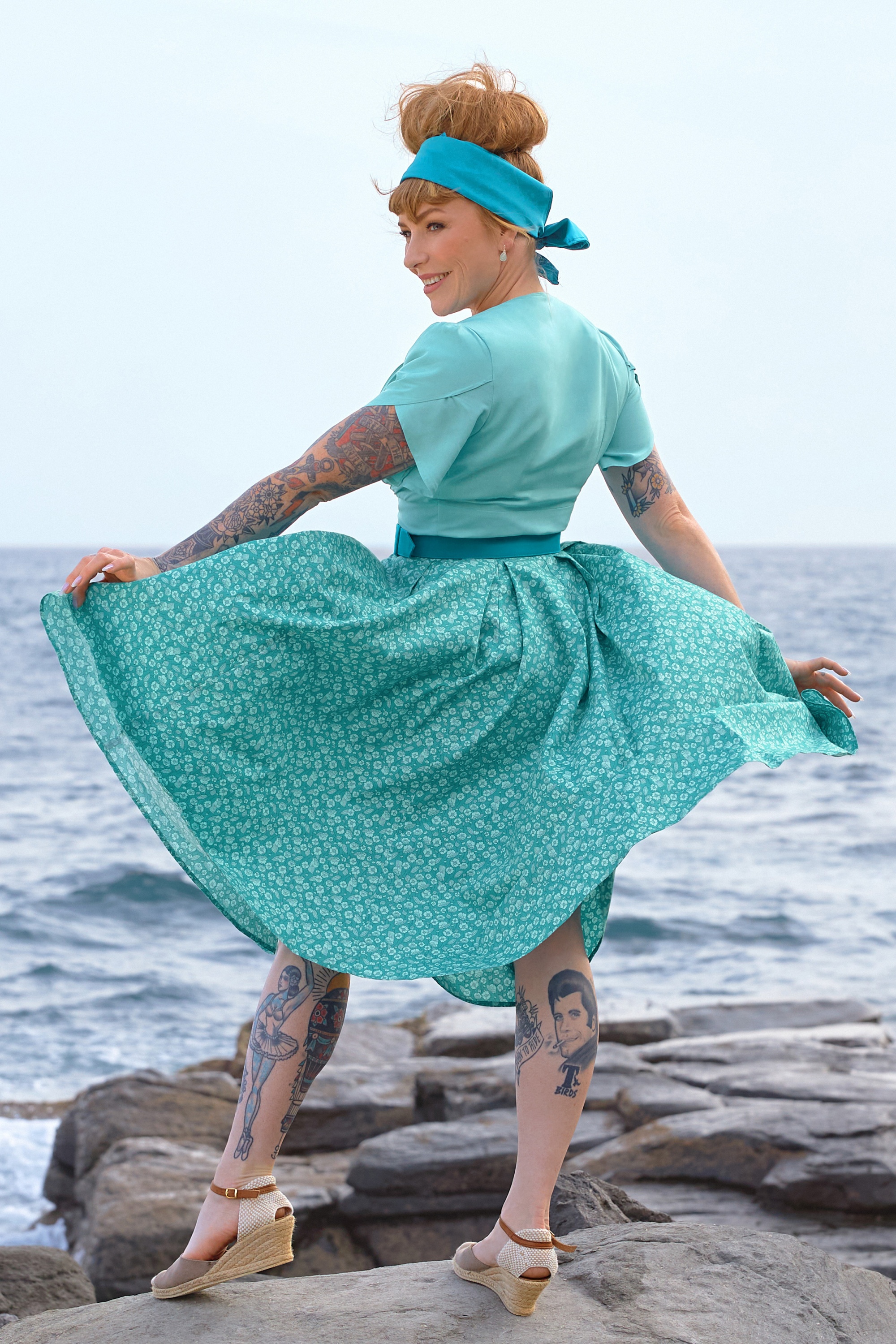 Miss Candyfloss - Susene Aquan Swing Dress in Aqua 4