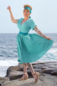 Miss Candyfloss - Susene Aquan Swing Dress in Aqua 3