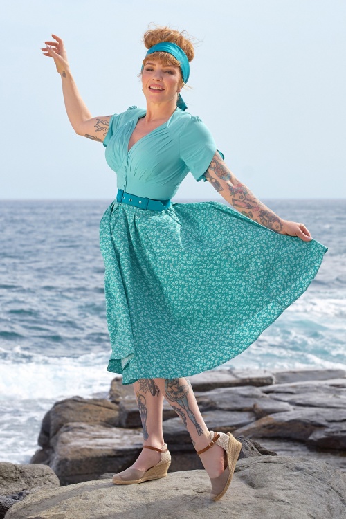 Miss Candyfloss - Susene Aquan Swing Dress in Aqua 3