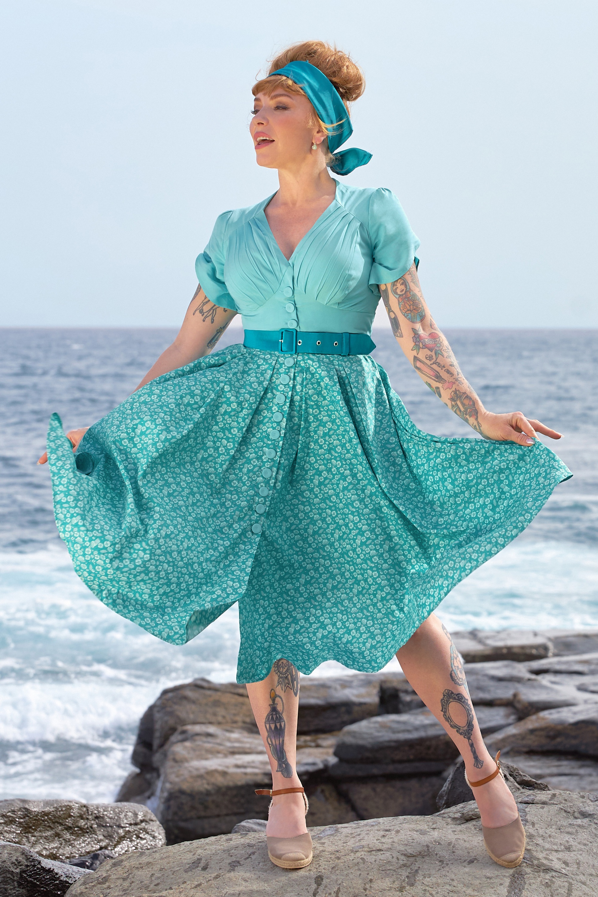 Miss Candyfloss - Susene Aquan Swing Dress in Aqua