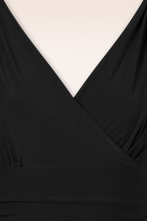 Vintage Chic for Topvintage - Emma mouwloze slinky top in zwart 2