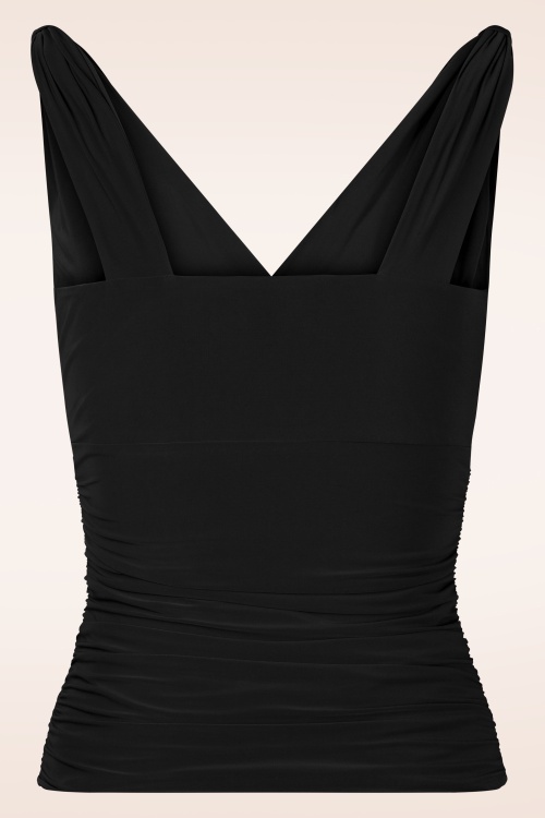 Vintage Chic for Topvintage - Emma mouwloze slinky top in zwart 3