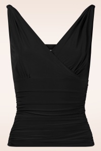 Vintage Chic for Topvintage - Emma mouwloze slinky top in zwart