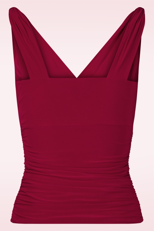 Vintage Chic for Topvintage - Emma mouwloze slinky top in dieprood  3