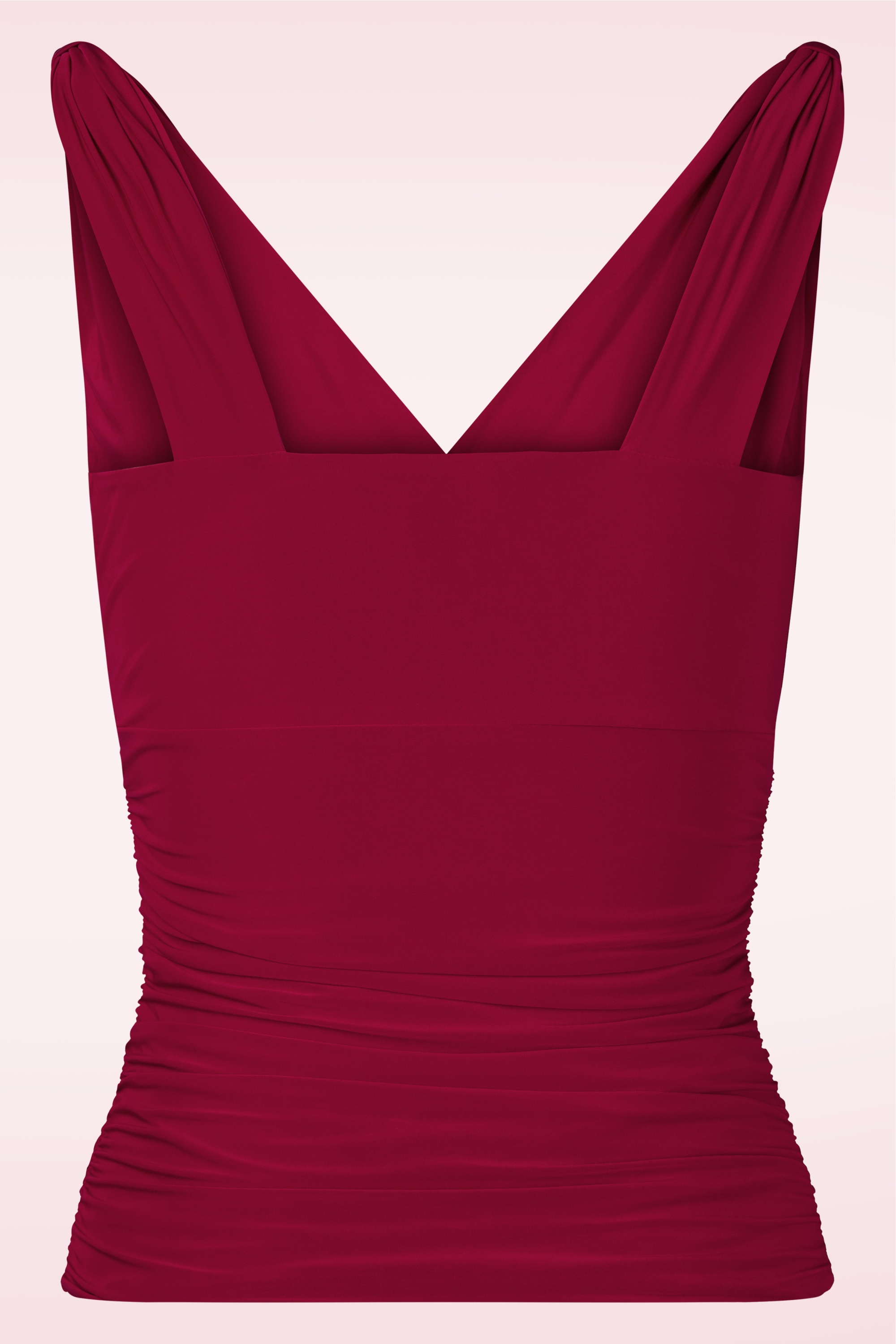 Vintage Chic for Topvintage - Emma mouwloze slinky top in dieprood  3
