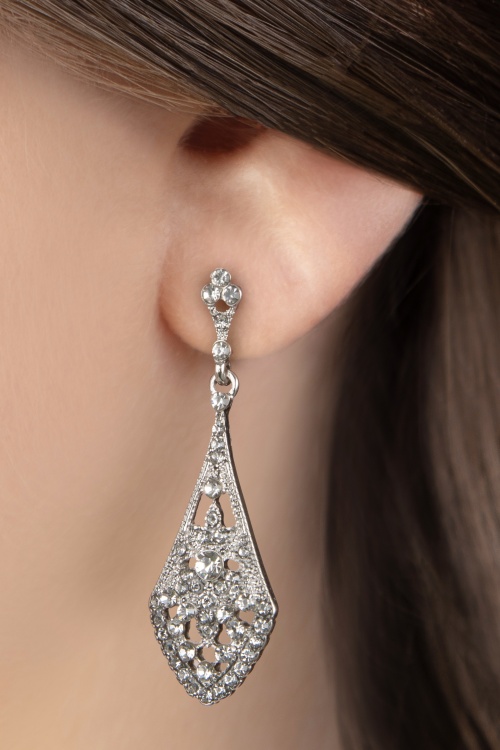 Lovely - Kristallen oorbellen in zilver