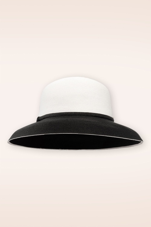 Bronté - Anna Straw Sun Hat in Black and White