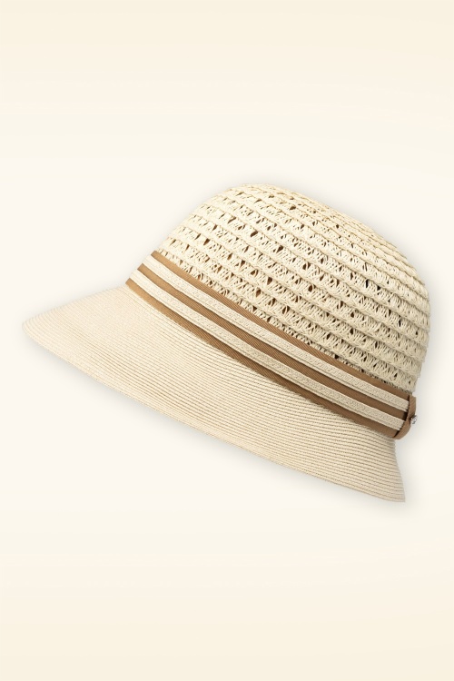 Bronté - Diana Straw Crochet Cloche Hat in Sand 2