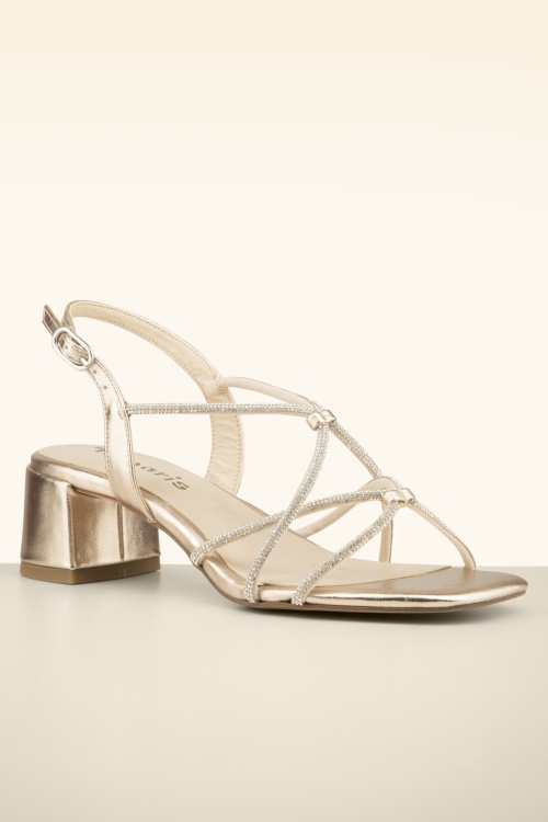 Tamaris - Gia Sparkle sandaaltjes in goud 3