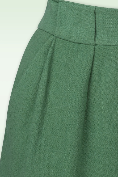 Louche - Hilton Linen Mix short in grasgroen 2