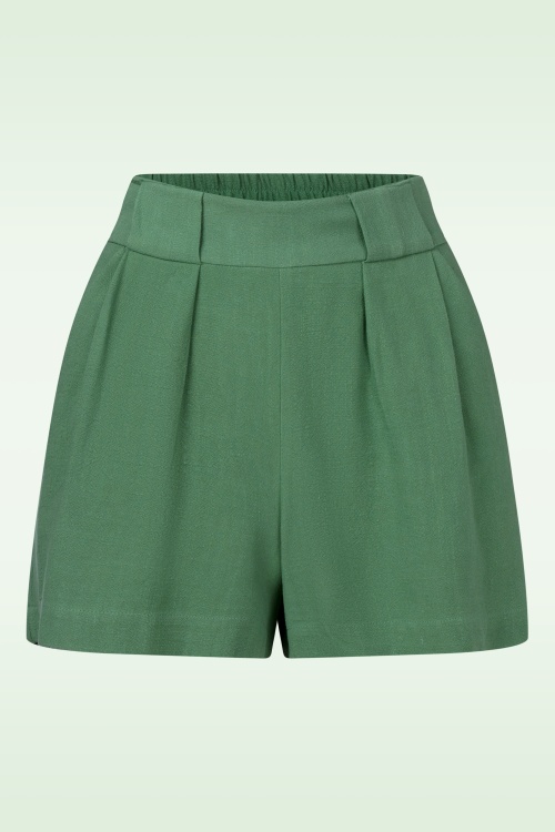 Louche - Hilton Linen Mix short in grasgroen