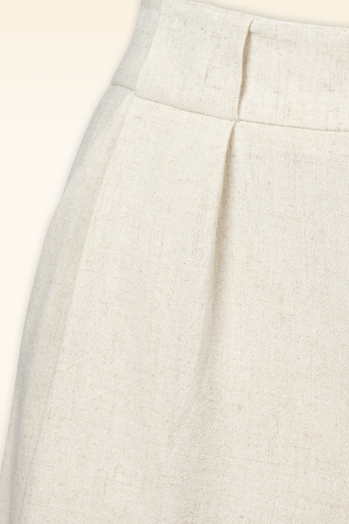 Louche - Hilton Linen Mix short in zand 2