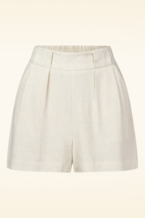 Louche - Hilton Linen Mix short in zand