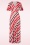 Vintage Chic for Topvintage - Fiona Striped maxi jurk in rood en roze