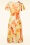 Vintage Chic for Topvintage - Irene Aquarel Cross Over swing jurk in oranje en geel 3